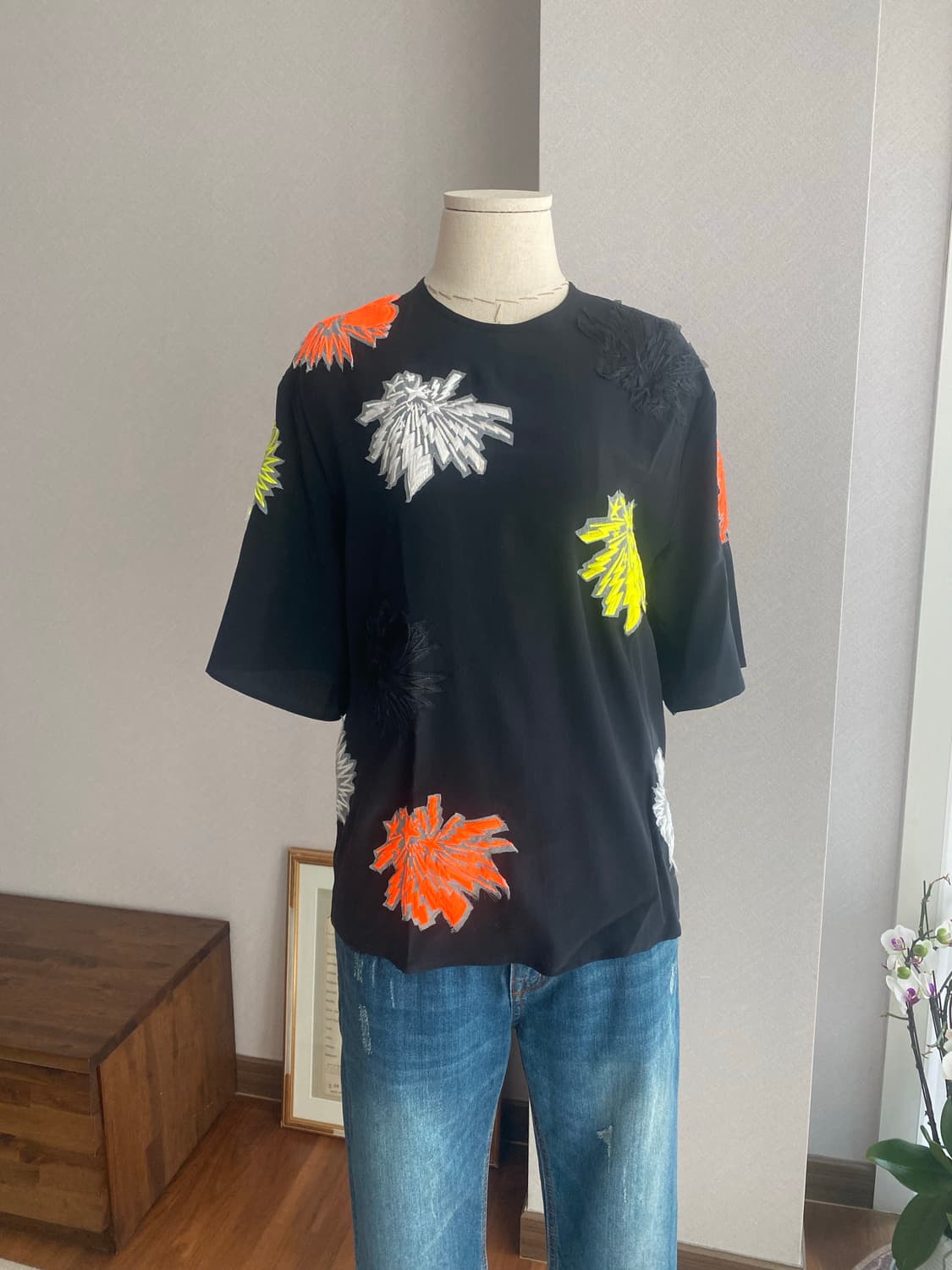 MSGM 아트웤 실크 블라우스(38) 상품이미지1