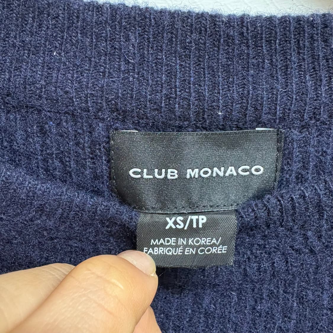 club monaco 클럽 모나코 한섬 네이비 니트 상품이미지2