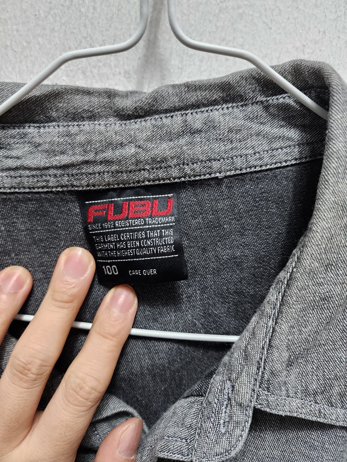 FUBU 푸부 올드스쿨 힙합 배색 데님셔츠 상품이미지5