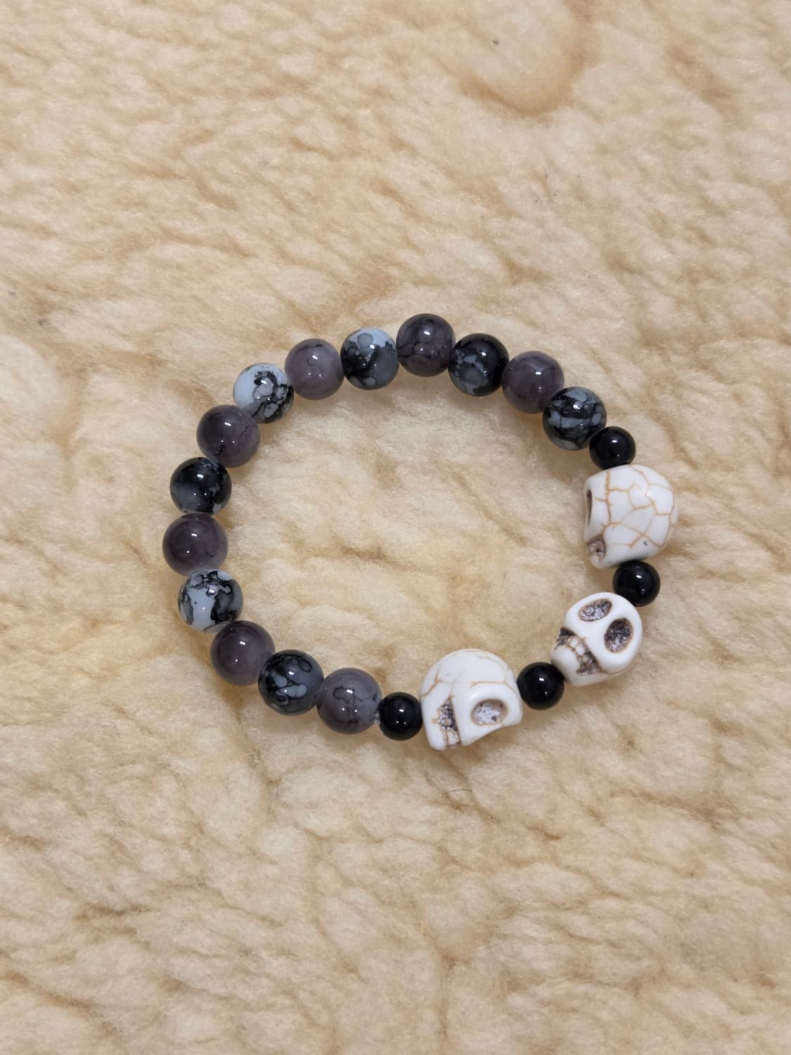 블랙 스컬 비즈팔찌 상품이미지1