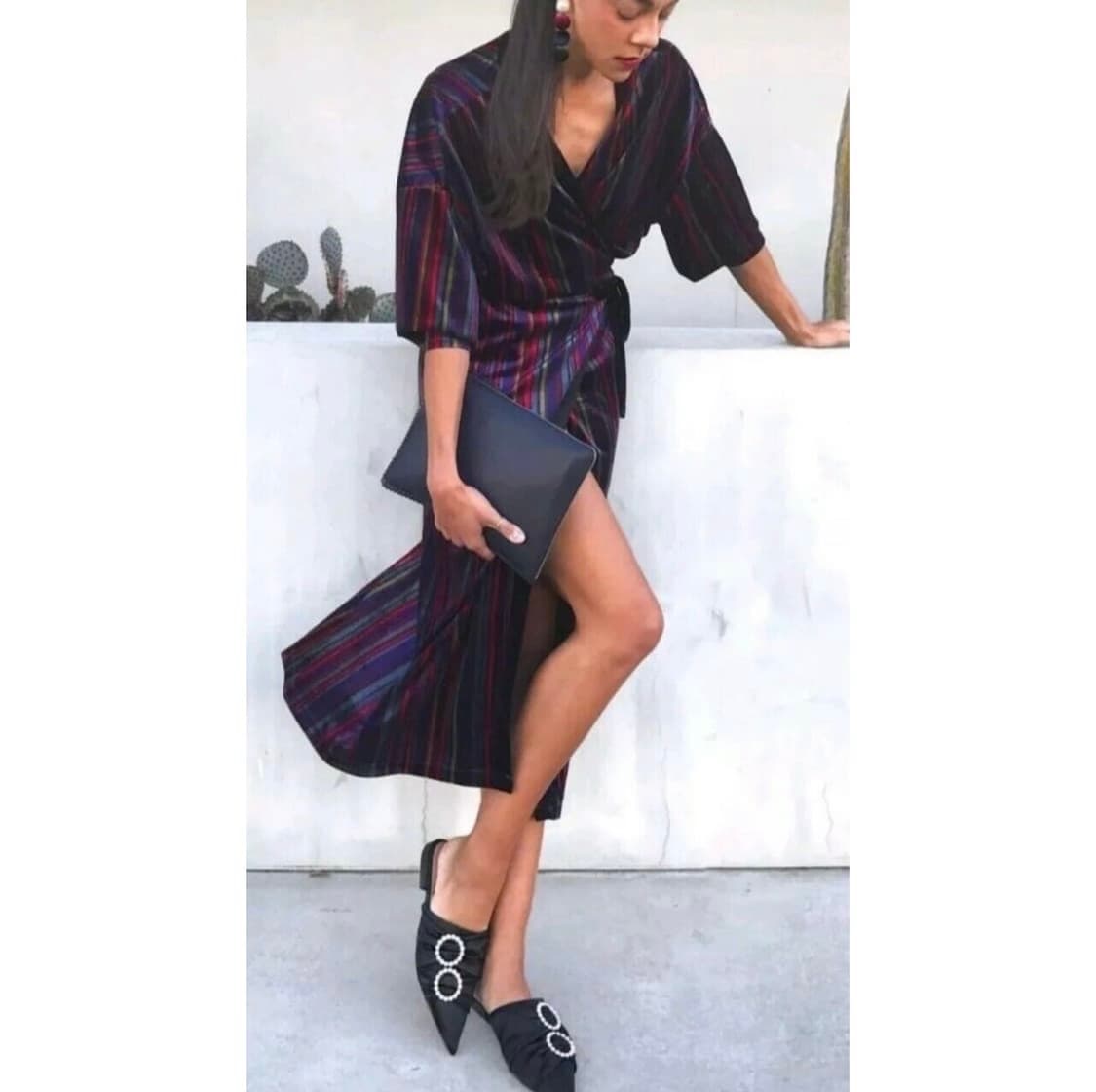 자라 벨벳 랩 드레스 랩 원피스 상품이미지1