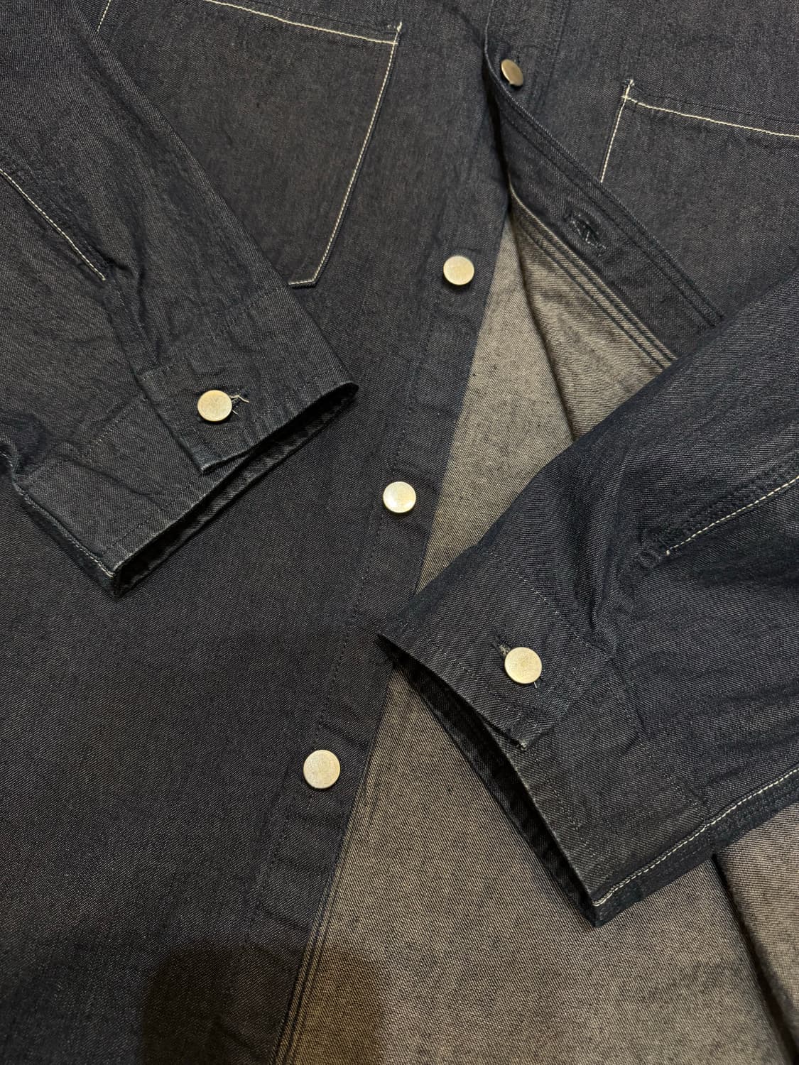 [4][XL] 오라리 하드 트위스트 라이트 데님 셔츠 블루종  상품이미지4