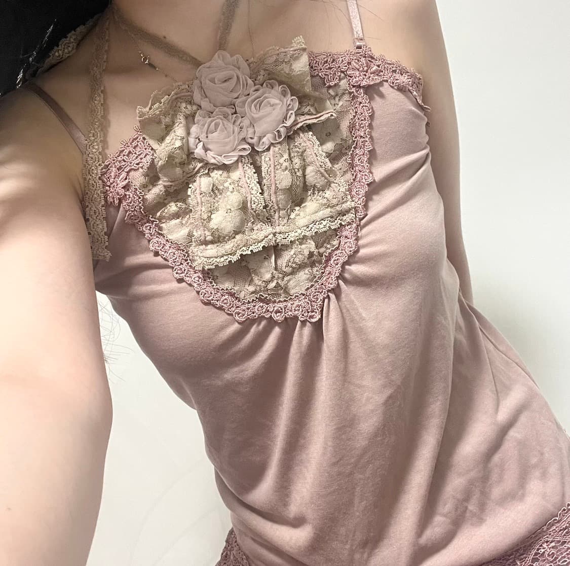 엑시즈팜 대장 로즈 레이스홀터넥나시슬리브리스페어리그런지히메갸루오리엔탈갸루 상품이미지3