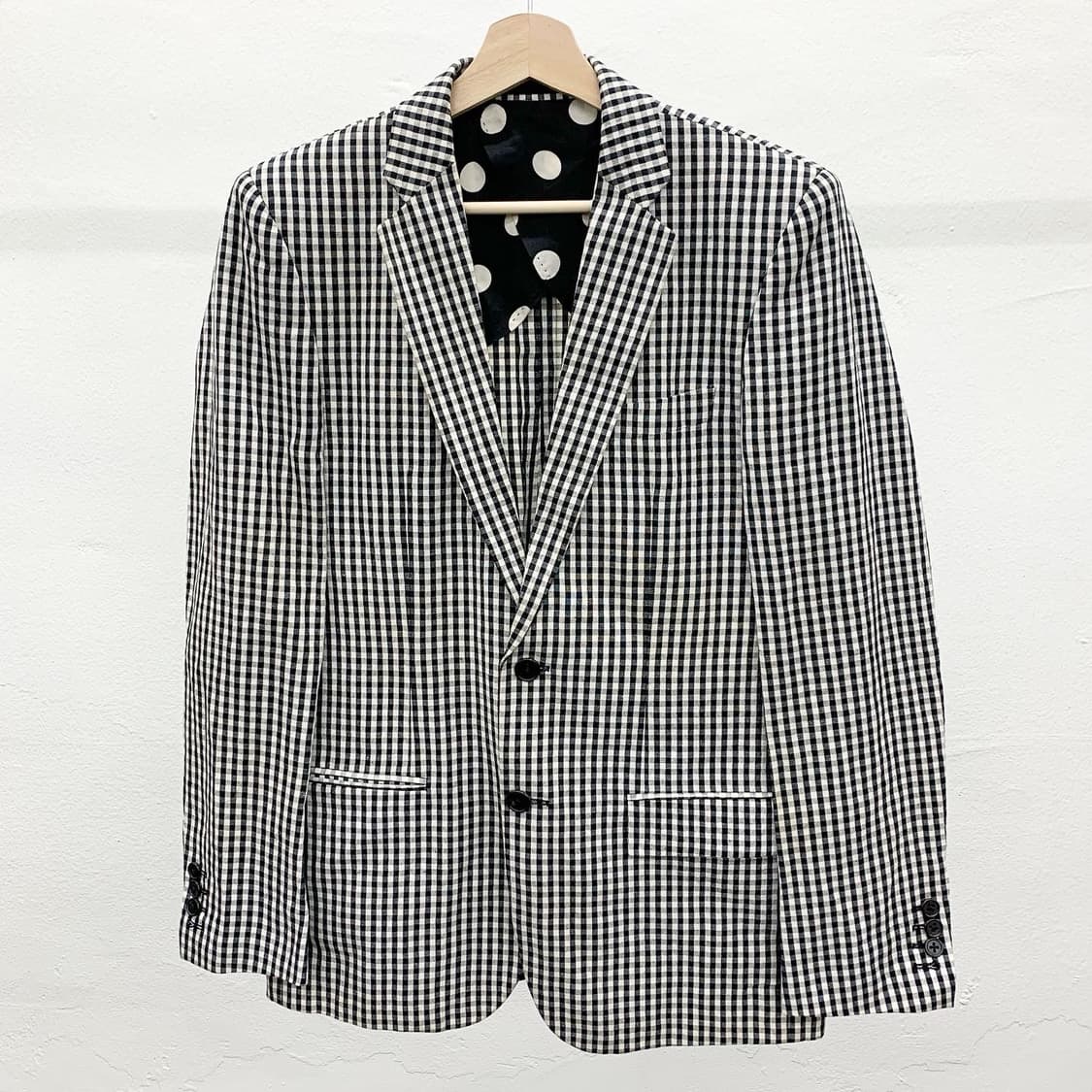 와코마리아 깅엄 체크 2B 블레이져 상품이미지1