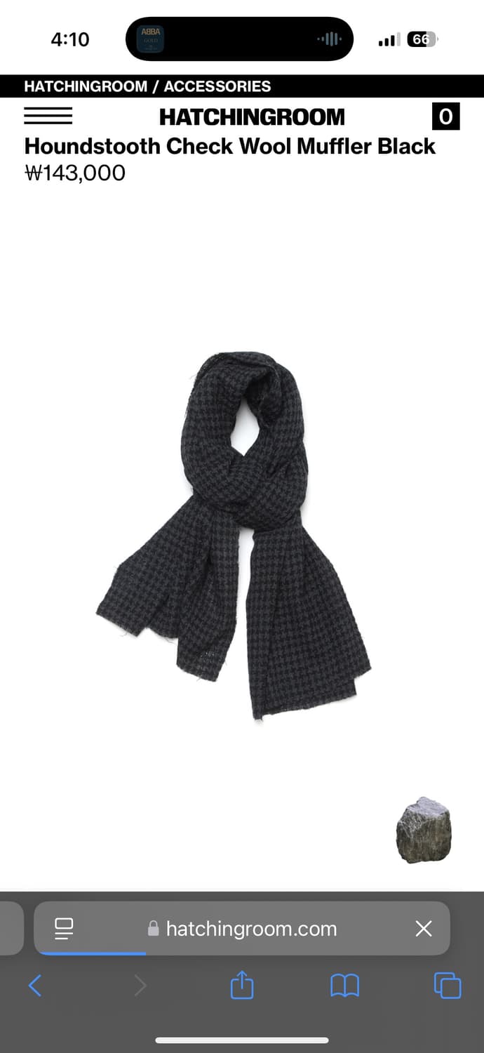 Houndstooth Check Wool Muffler Black 상품이미지1