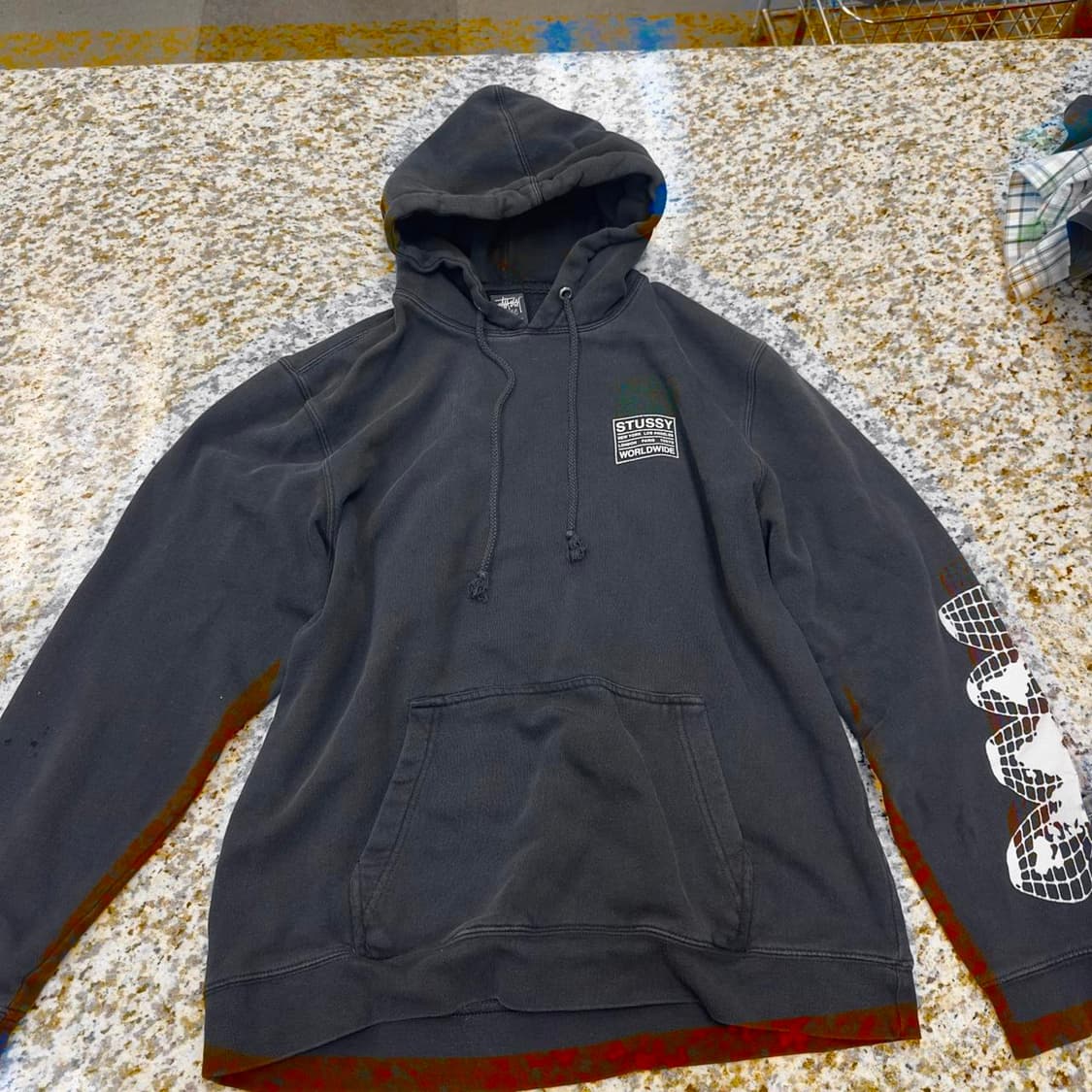 스투시 월드와이드 후드티 블랙 상품이미지4