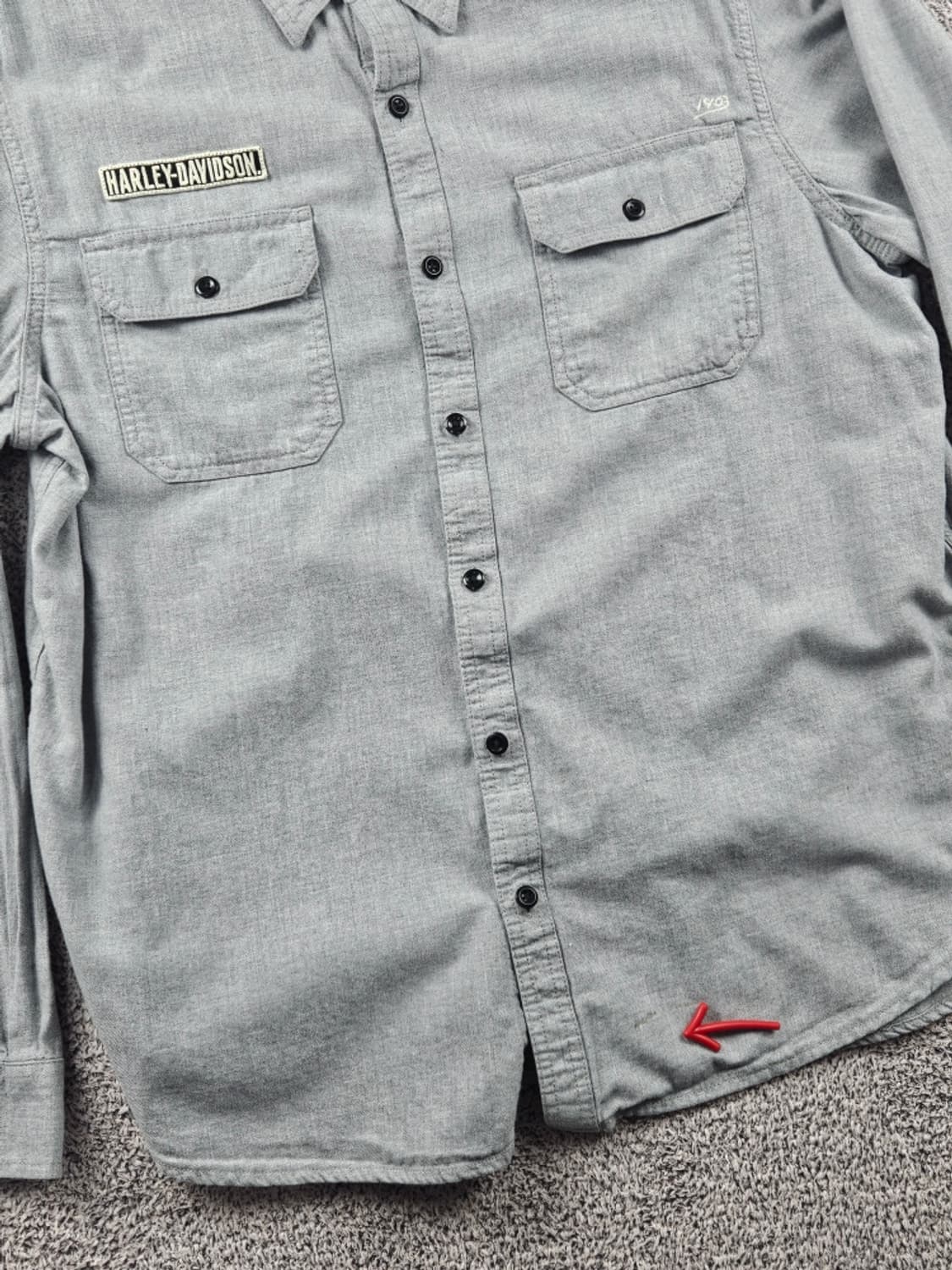 할리데이비슨 자수 레터링 로고 포켓 셔츠 ( L 추정 ) / 10718 상품이미지6