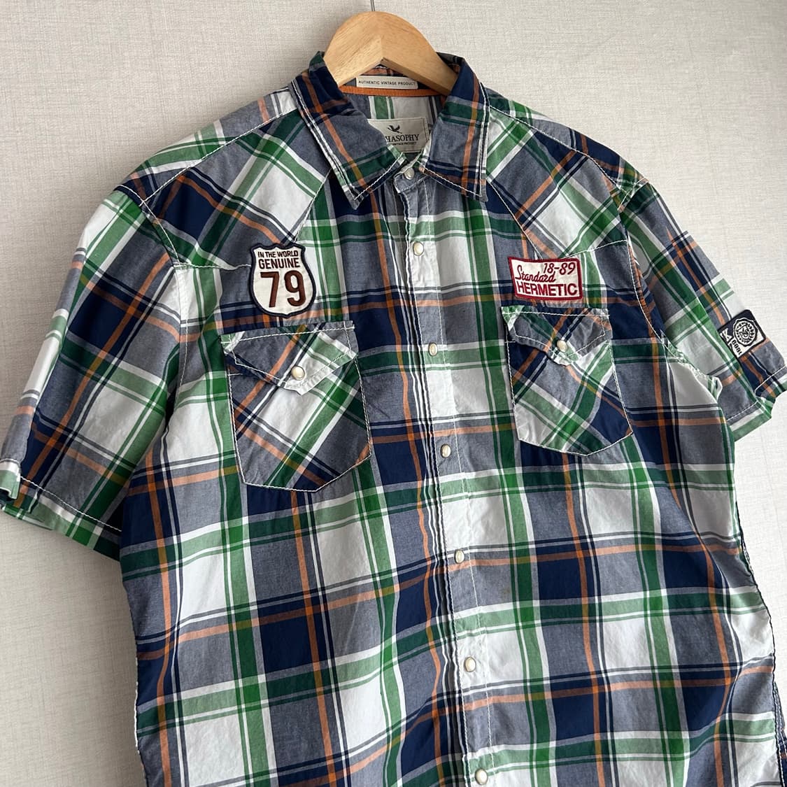 Alphasophy y2k Check Western Shirts 상품이미지2