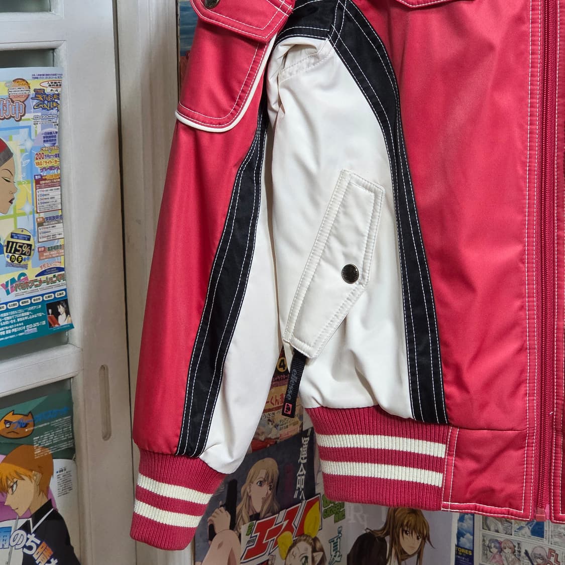 엘레쎄 레이싱 후드 핑크 패딩 점퍼 상품이미지4