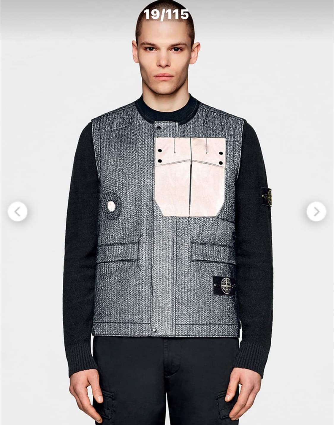 스톤아일랜드 니들 리플렉티브 베스트 M(100) 블랙 상품이미지6