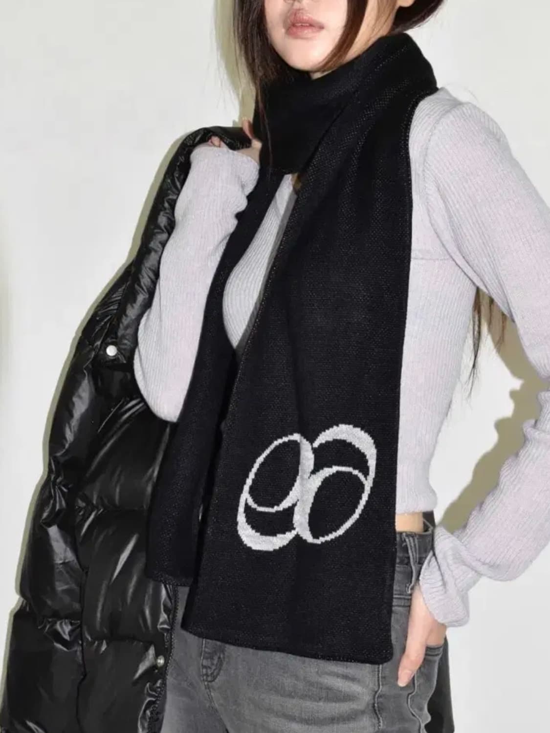 애즈온 paddy 목도리 머플러 블랙 상품이미지1