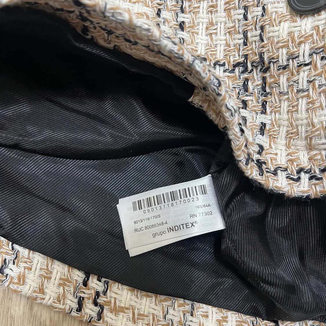 자라 ZARA 여성 체크 크롭 트위드 자켓 S(90) 상품이미지4