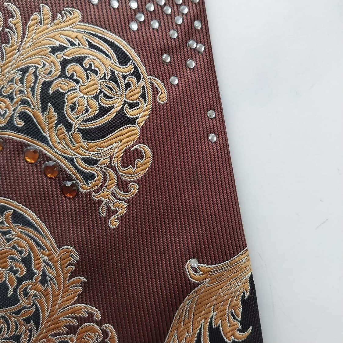 피에르 발망 실크 블랙 오너먼트 큐빅 넥타이 9.5cm A등급 K1578 상품이미지9