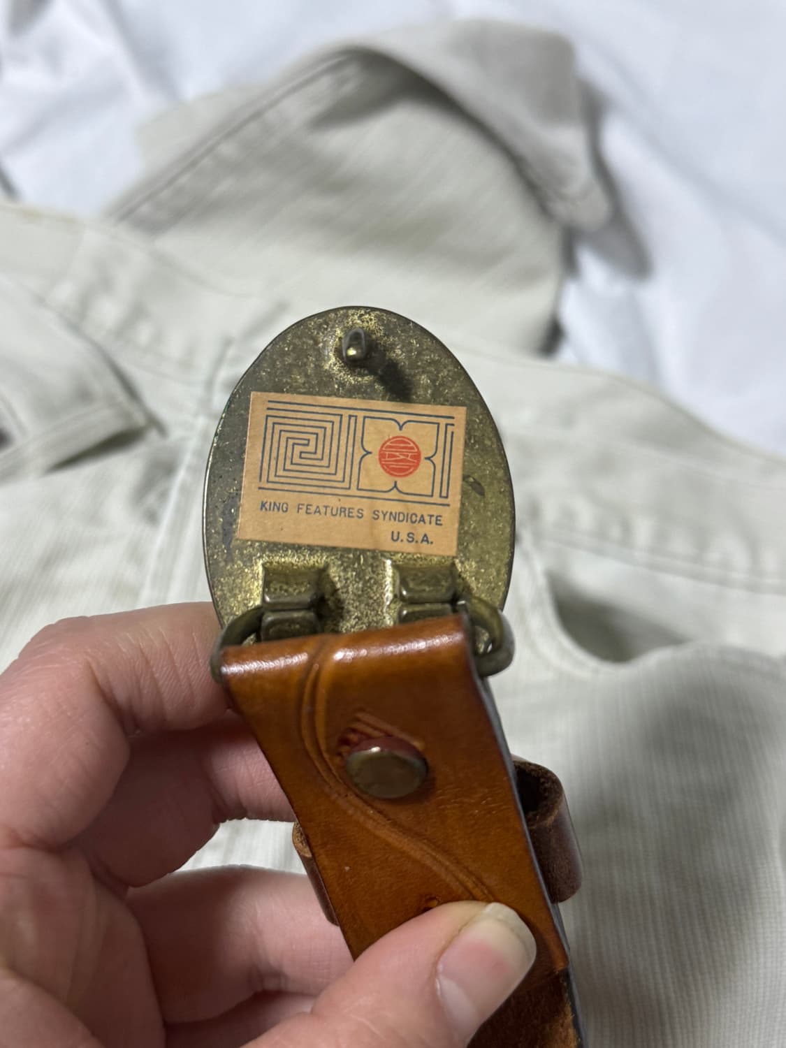 Usa kfs 뽀빠이 올리브 엠보 레더 벨트 popeye 상품이미지5