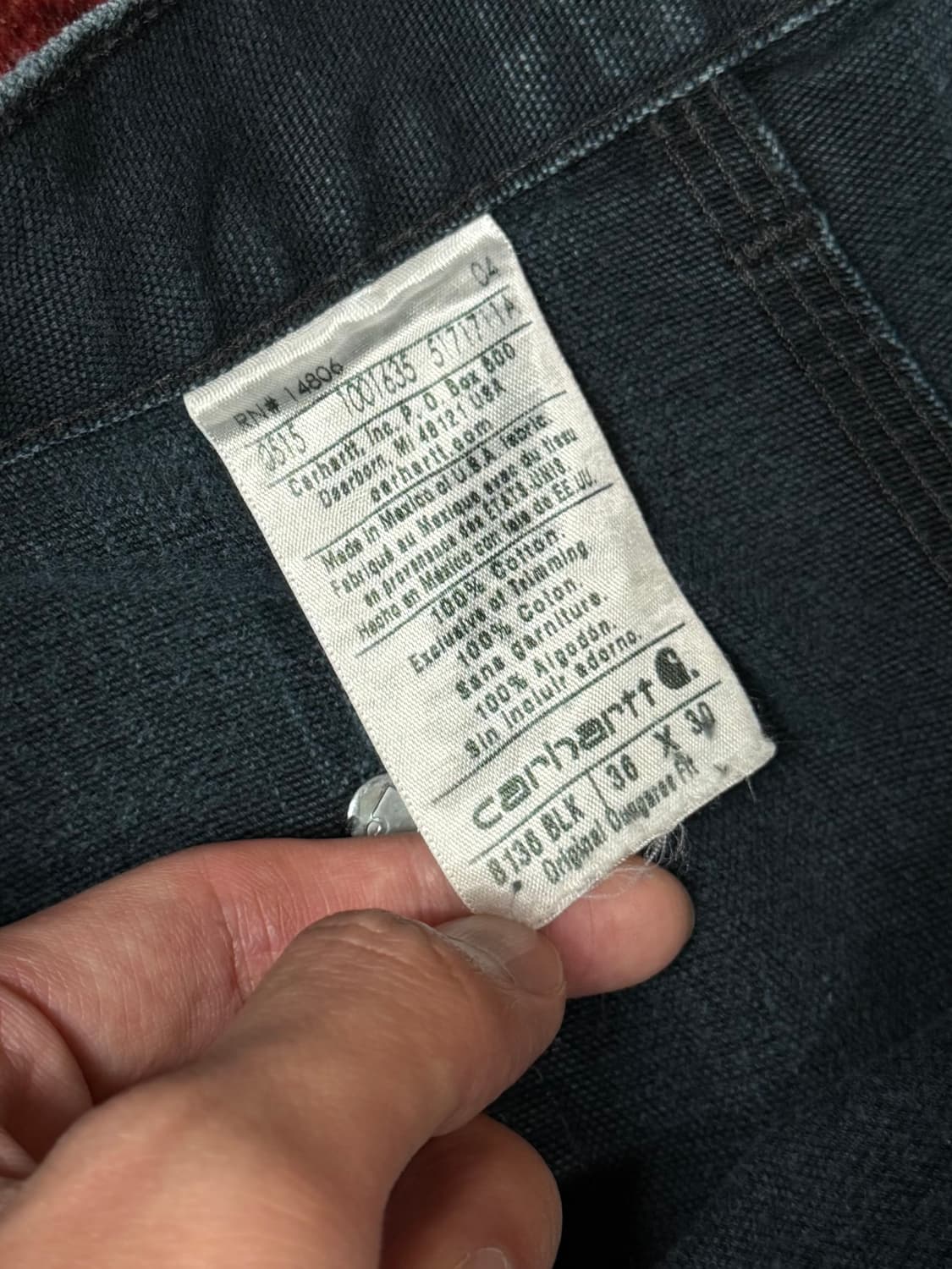 OG 칼하트 B136 더블니 팬츠 칼하트 썩블니 블랙 상품이미지9