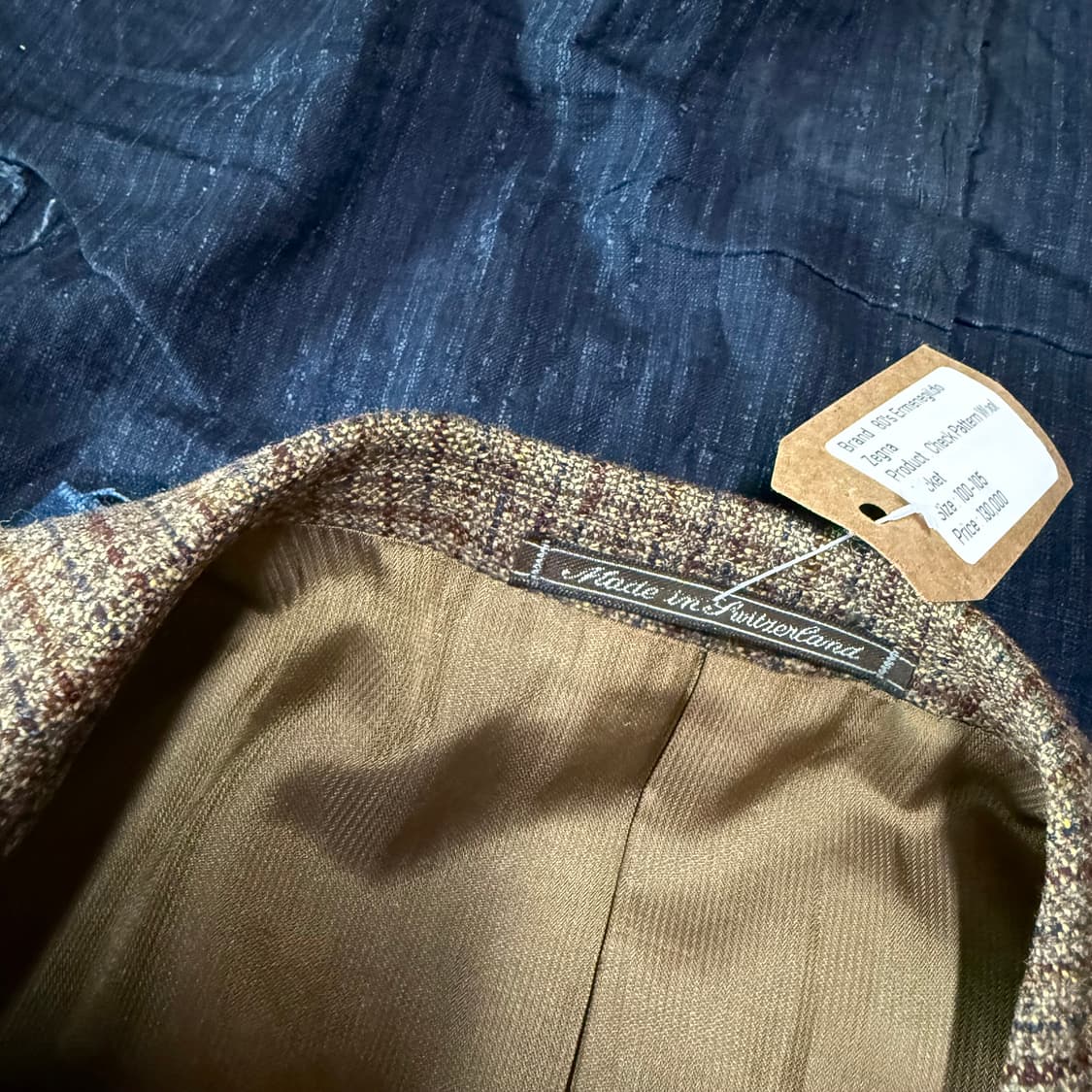 80‘s 에르메네질도 제냐 체크패턴 울 자켓 100-105 상품이미지4