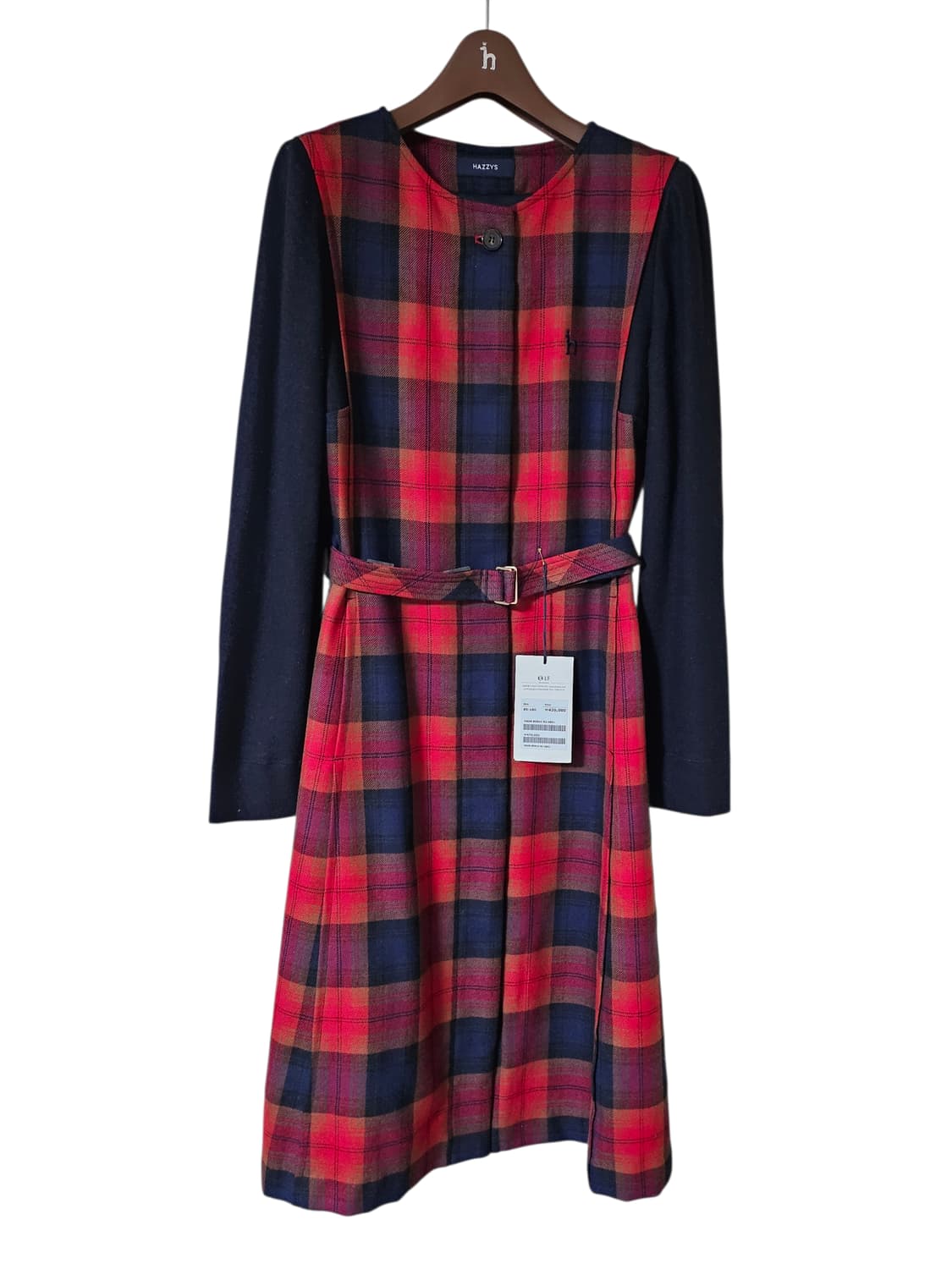 헤지스 레이디스 울100 체크 원피스 | 55~슬림66 | 미착용 상품이미지3