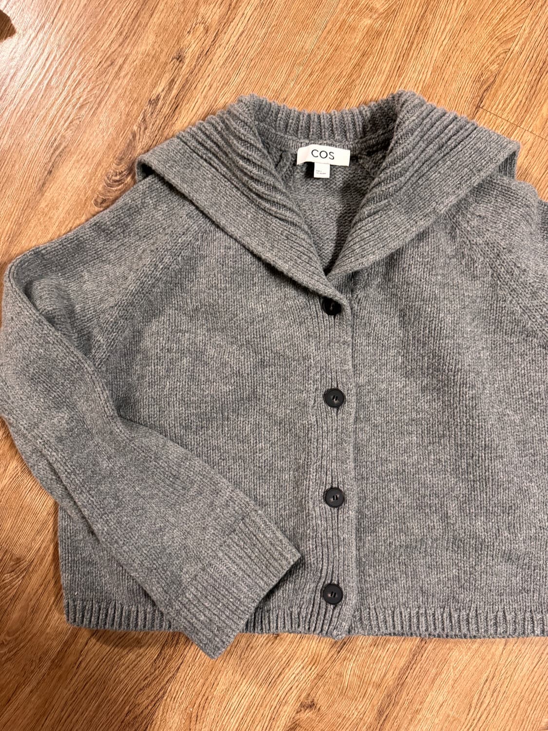 COS 코스 세일러 카라 울 가디건 그레이 멜란지 상품이미지4