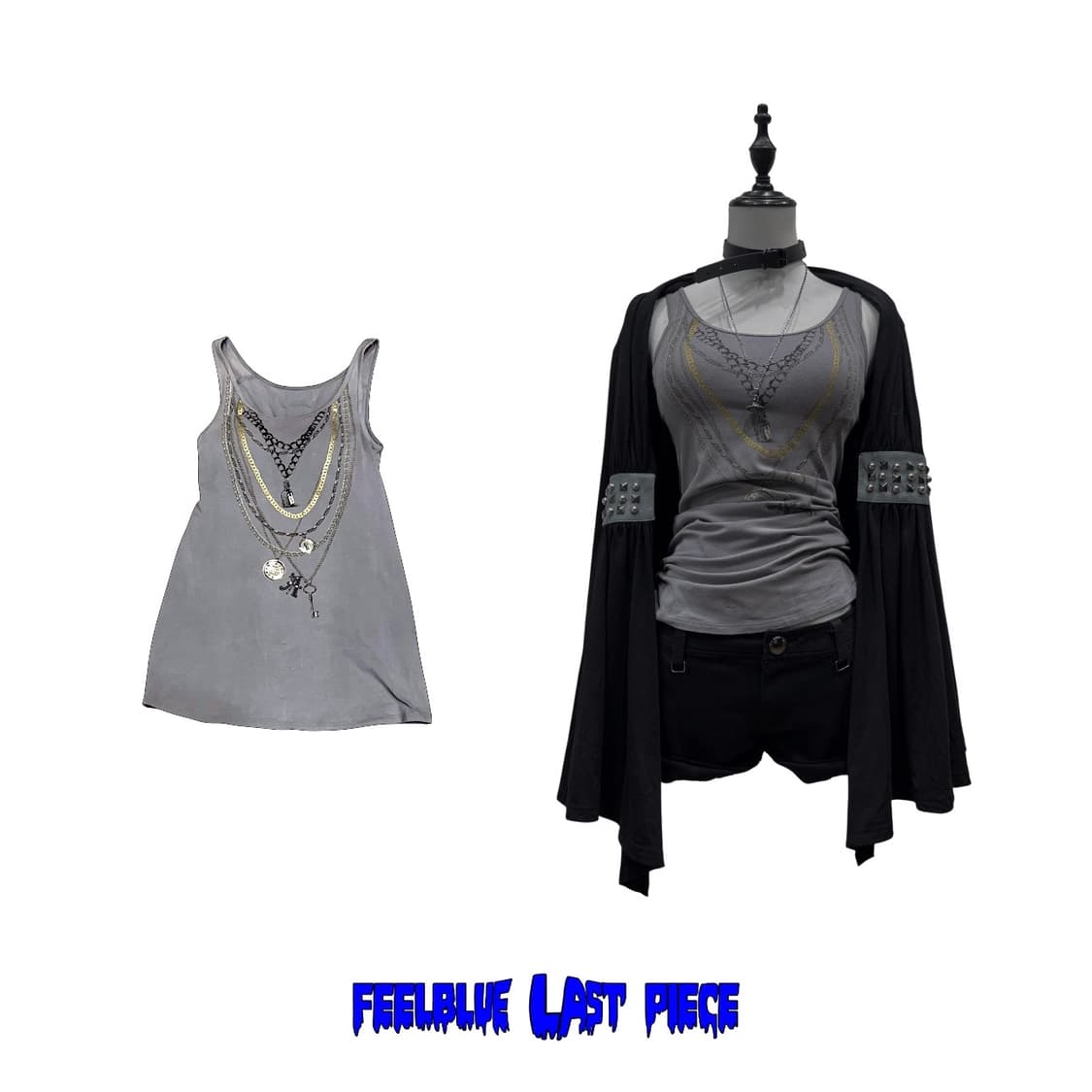 Layered Grey Sleeveless Top 상품이미지5