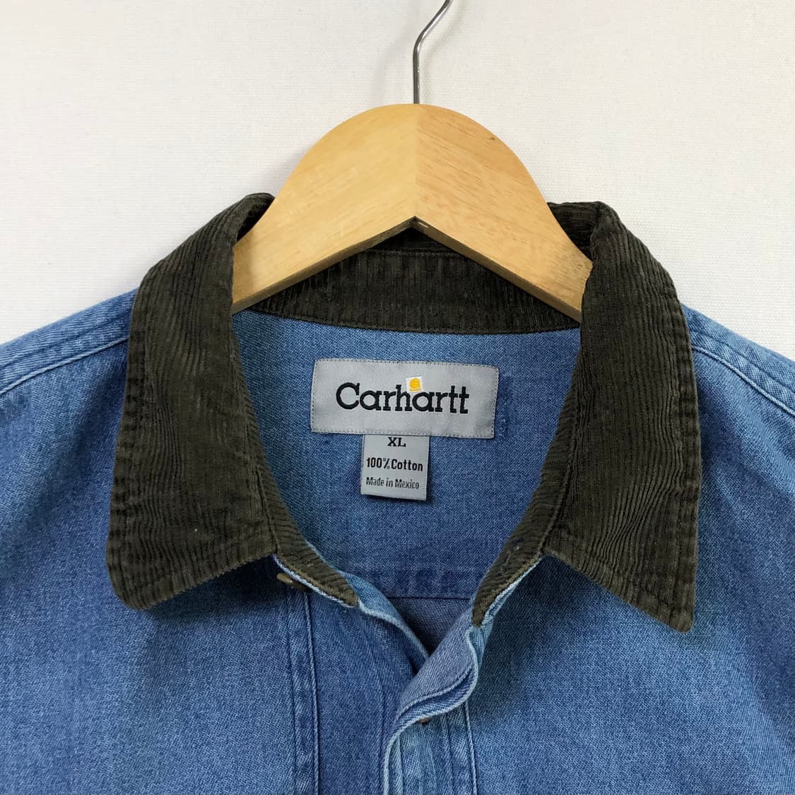 Xxl 칼하트 코듀로이넥 엘보 패치 데님 셔츠 상품이미지3