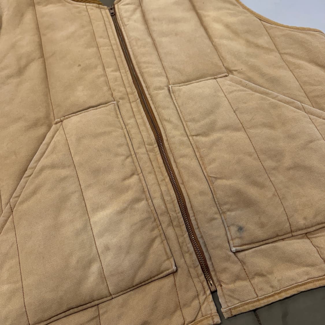 빈티지 덕캔버스 칼하트맛 워크 베스트 조끼 상품이미지5