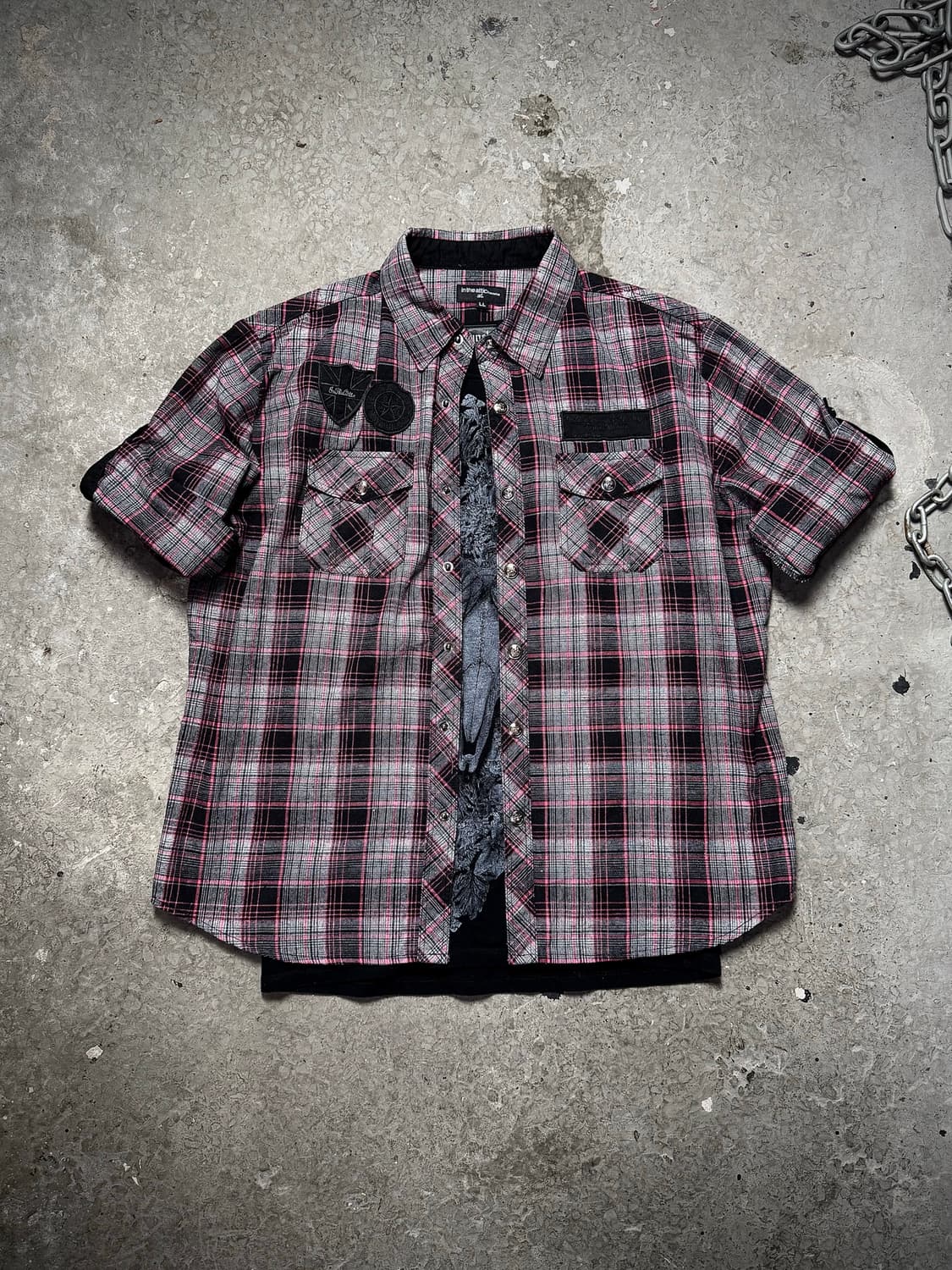 In The Attic – Pink Check Roll-Up Shirt 상품이미지1