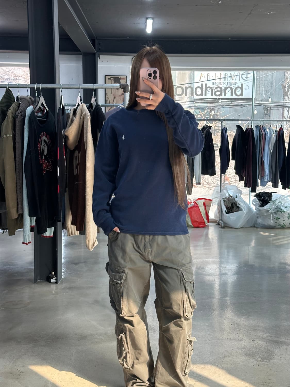 폴로랄프로렌 와플 니트 롱슬리브 네이비 상품이미지3