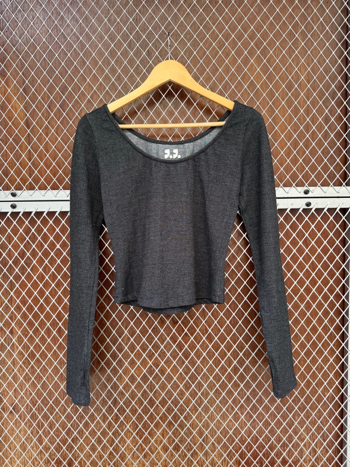 레스트앤레크리이션 로고 그레이 유넥 오프숄더 롱 슬리브 긴팔 티셔츠 F 상품이미지10