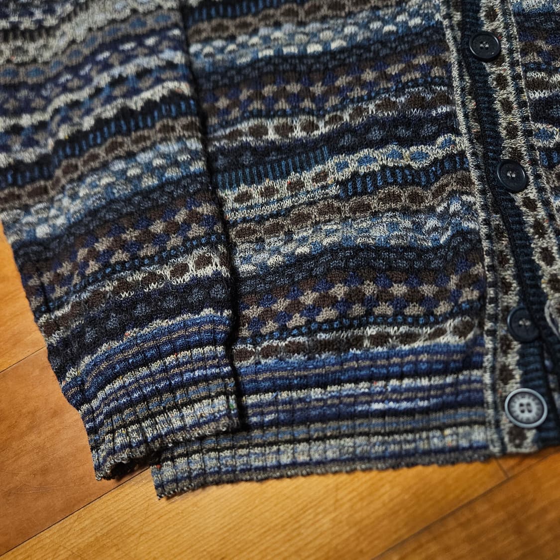 미쏘니 패턴 니트 가디건 블루 상품이미지2