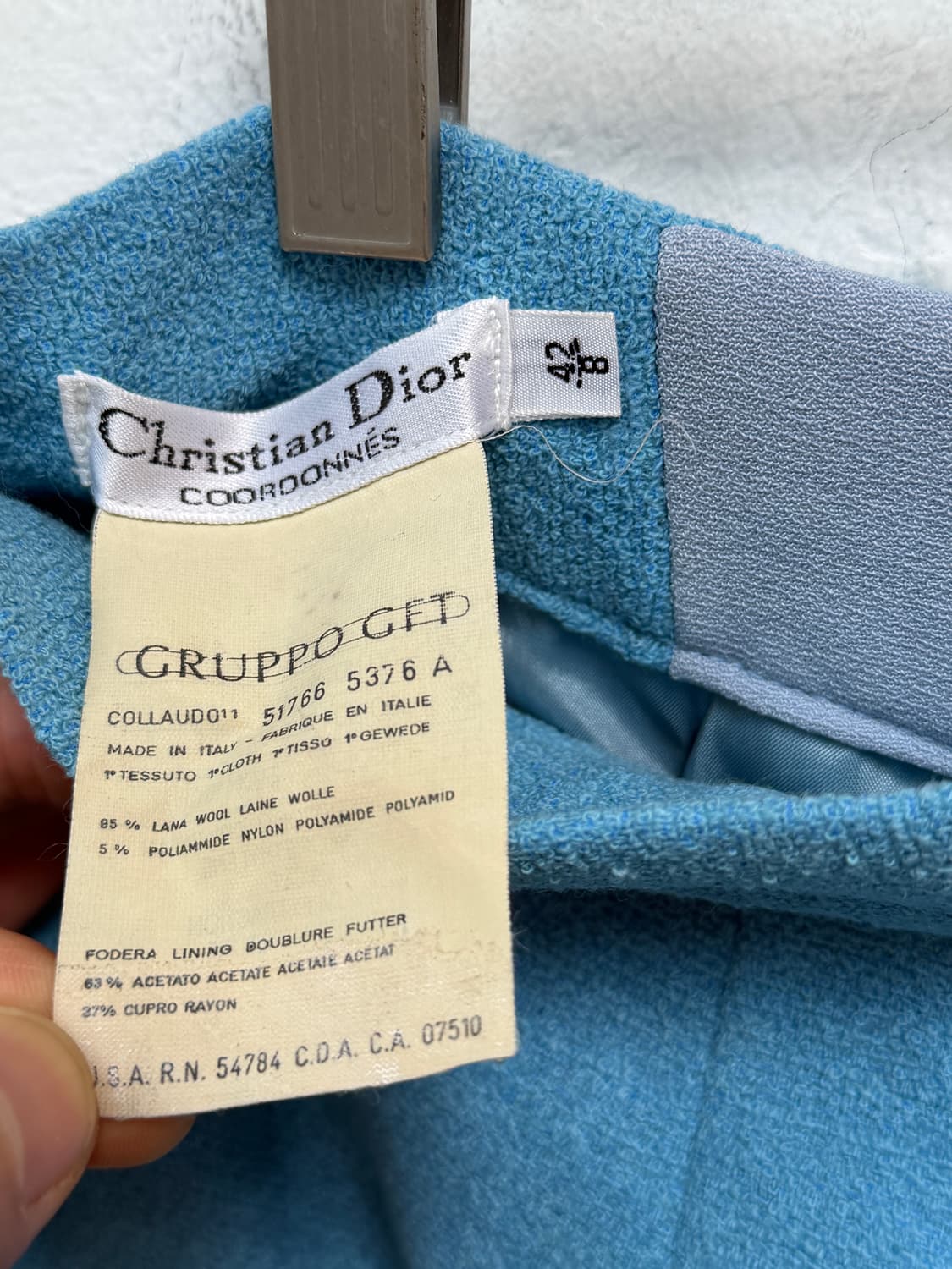 Christian Dior 크리스찬 디올 빈티지 울 블루 스커트 42 상품이미지6