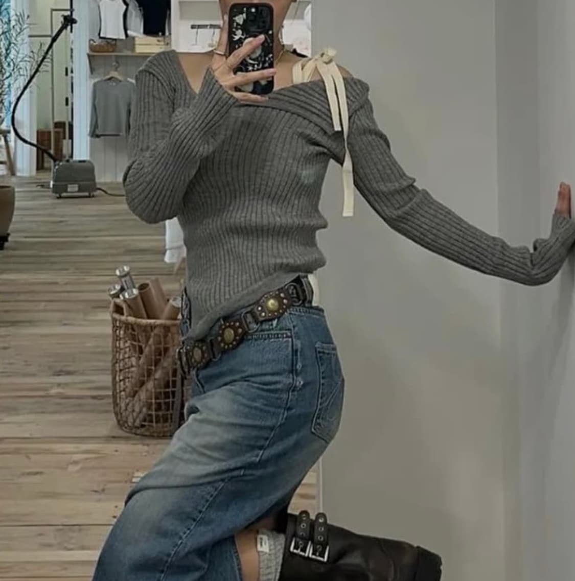 글로니 아이사 니트 그레이 상품이미지2