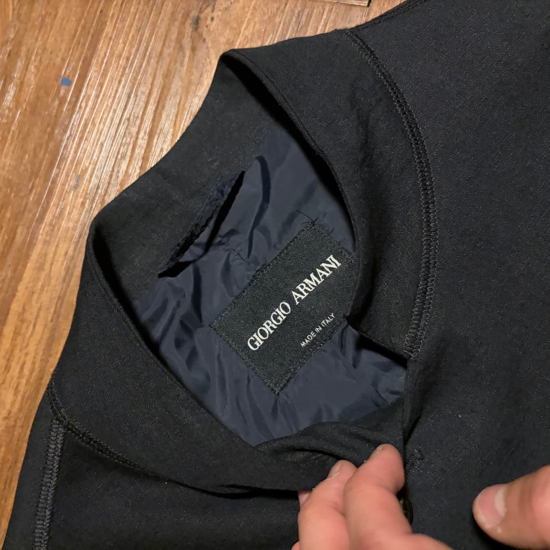 GIORGIO ARMANI 커브드 스티치 리넨 자켓 상품이미지2