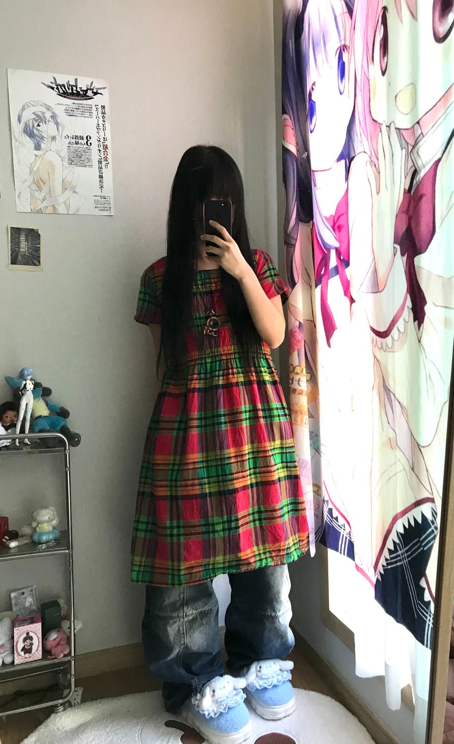 재패니즈 모리 괴짜 체크 원피스 상품이미지1