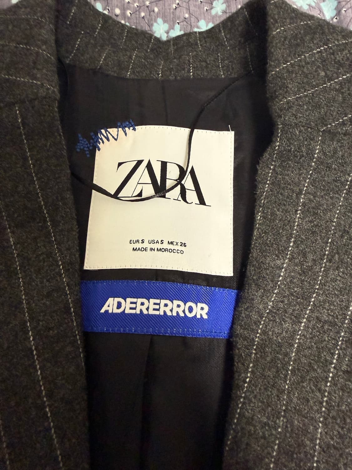 [S] 자라 x 아더에러 스트라이프 오버사이즈 블레이저 그레이 상품이미지2