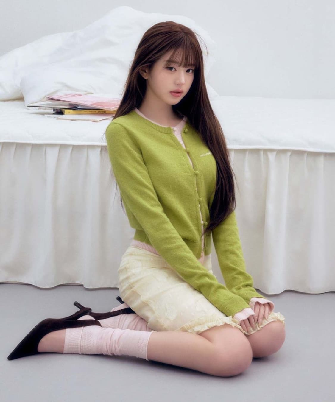 (새상품)로라로라 SHEER LAYERED MIDI SKIRT IVORY 상품이미지1