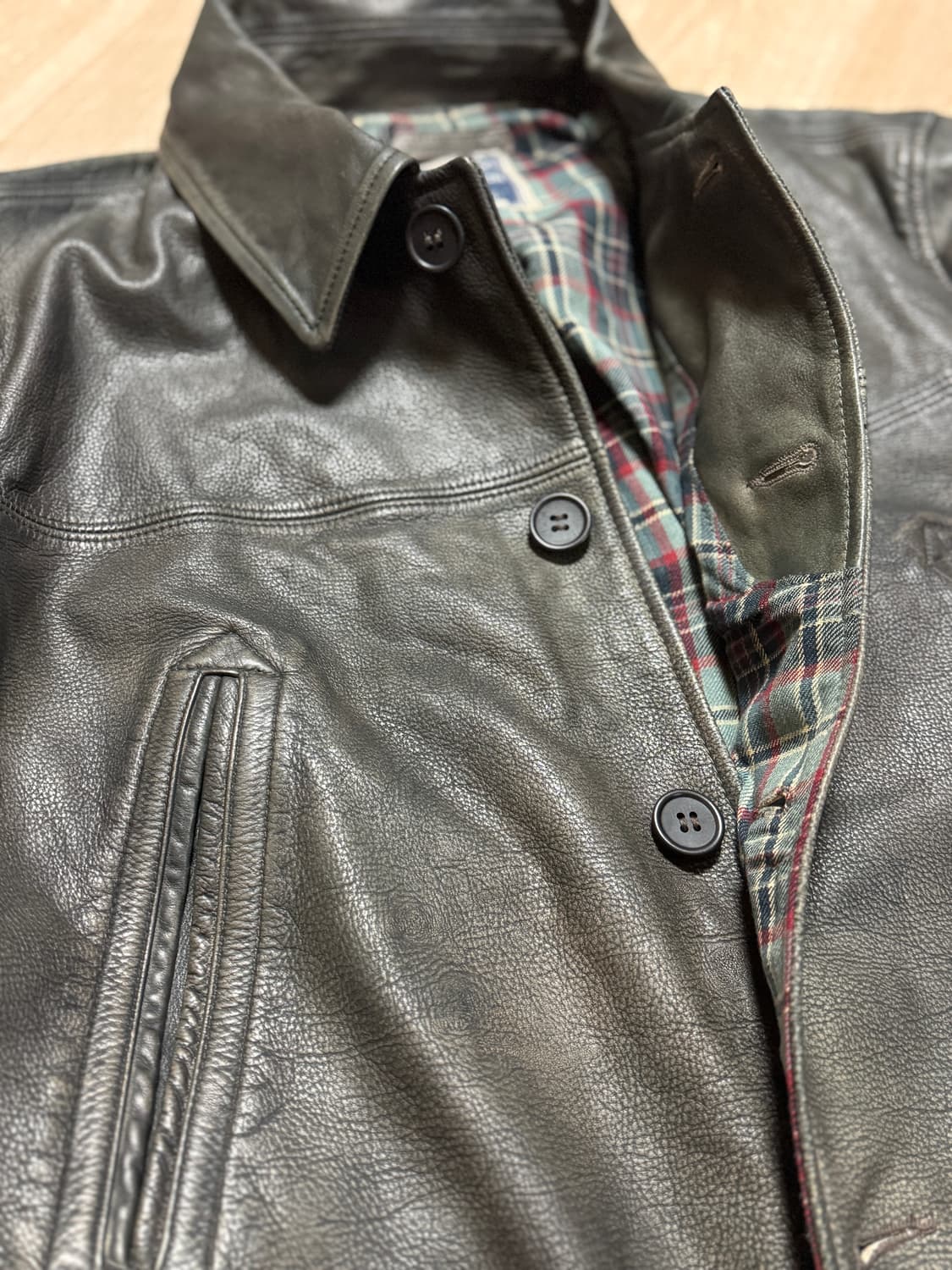 (M) RRL 인디고 레더 카 코트 자켓 더블알엘 상품이미지3