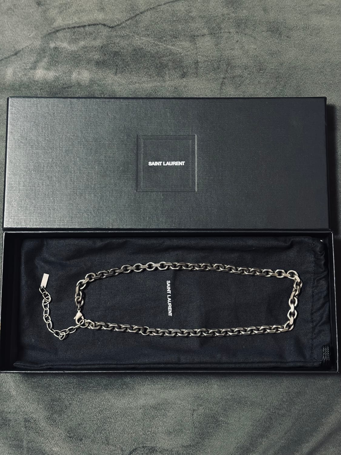 생로랑 실버 볼드 체인 목걸이 상품이미지1