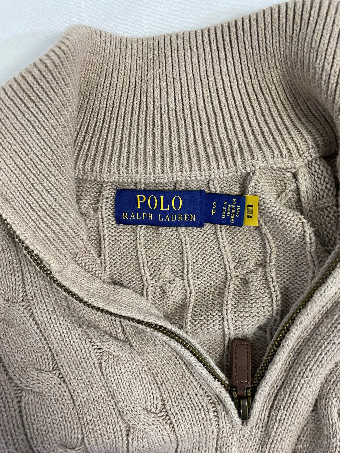 폴로 랄프로렌 꽈배기 반집업 니트 S 상품이미지4