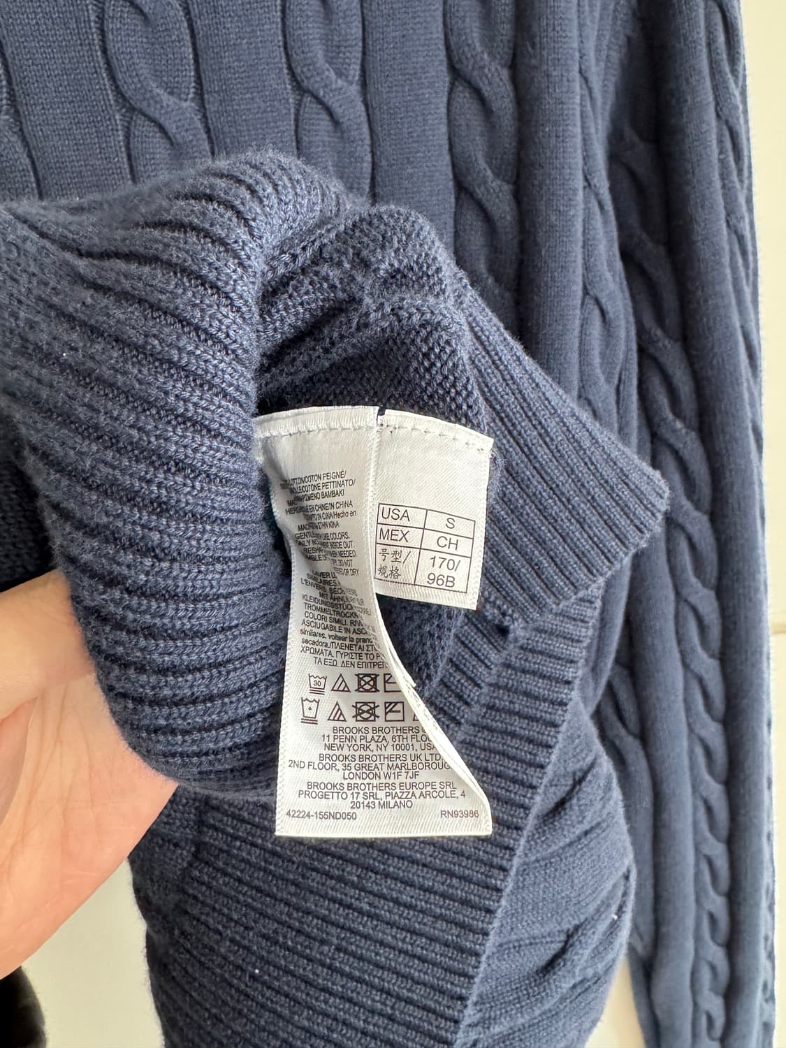 브룩스브라더스 네이비 꽈배기 니트  / S사이즈 상품이미지6