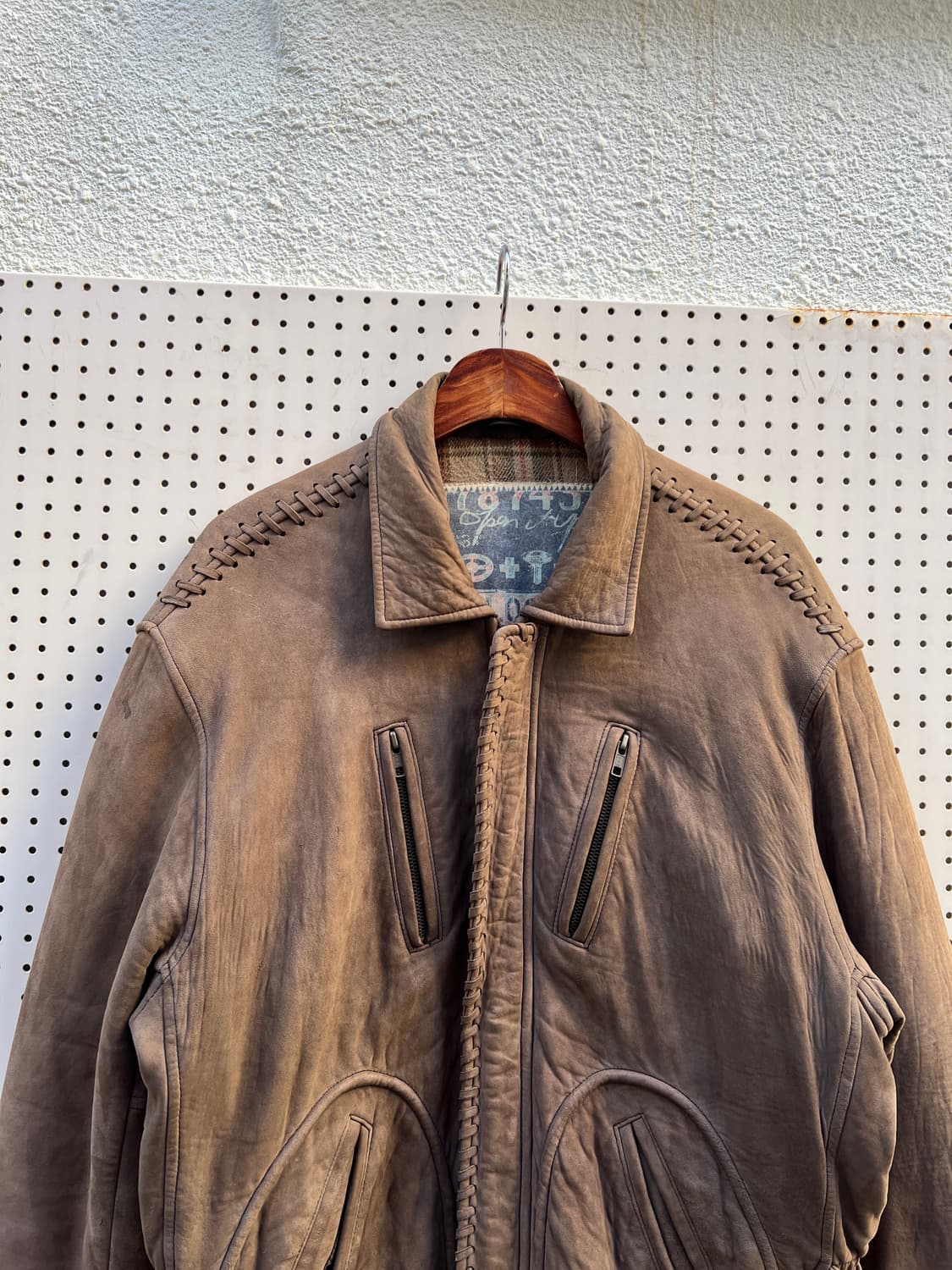 90s CLOSED SUEDE LEATHER BOMBER 스웨이드가죽자켓 상품이미지6