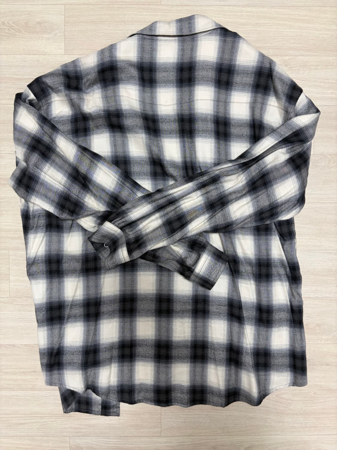 [2] 폴리테루 루즈드 체크 셔츠 웨스턴 에크루 옴브레 상품이미지2