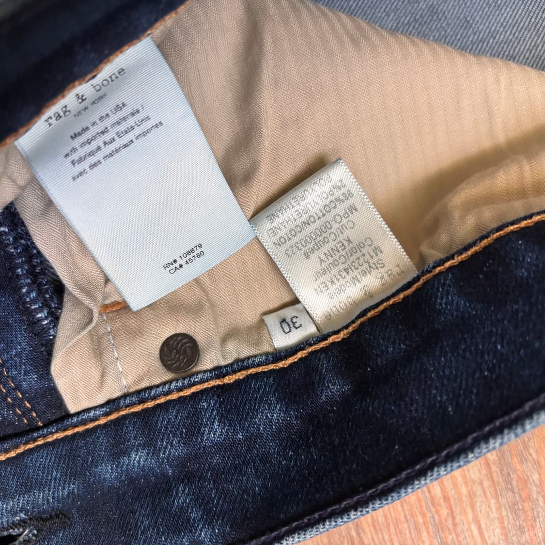 랙앤본 28 청바지 스판 데님 미국 수입 정품 버튼 플라이  상품이미지9