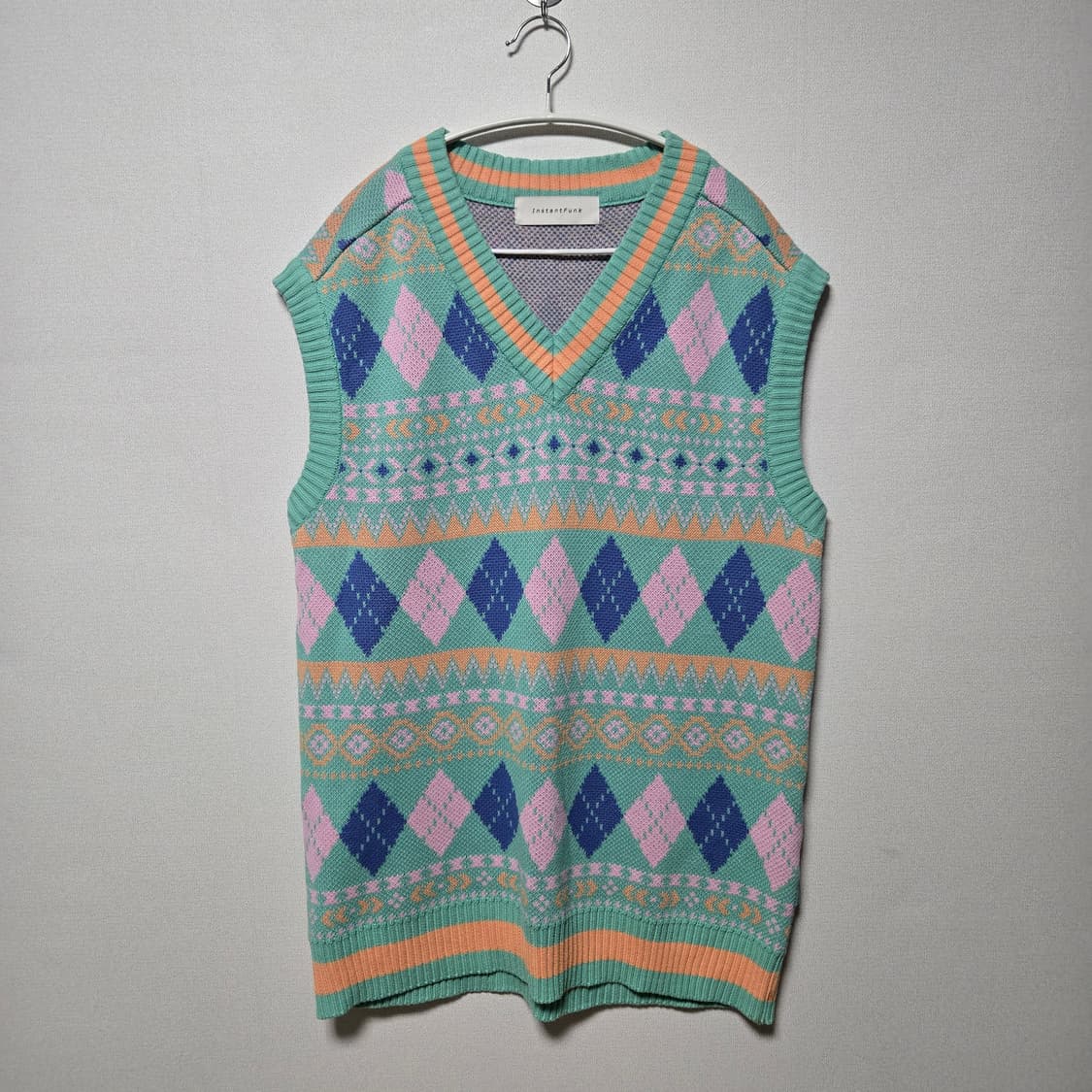 인스턴트펑크 자카드 니트 베스트/ 남성 조끼/ 여성 조끼  상품이미지1