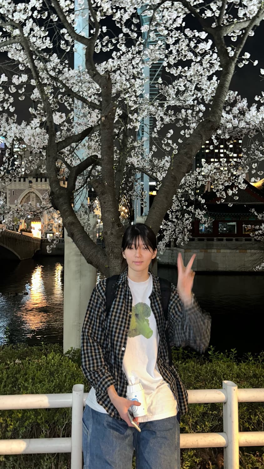 밈더워드로브 메이커스 코튼 체크셔츠_네이비 상품이미지1