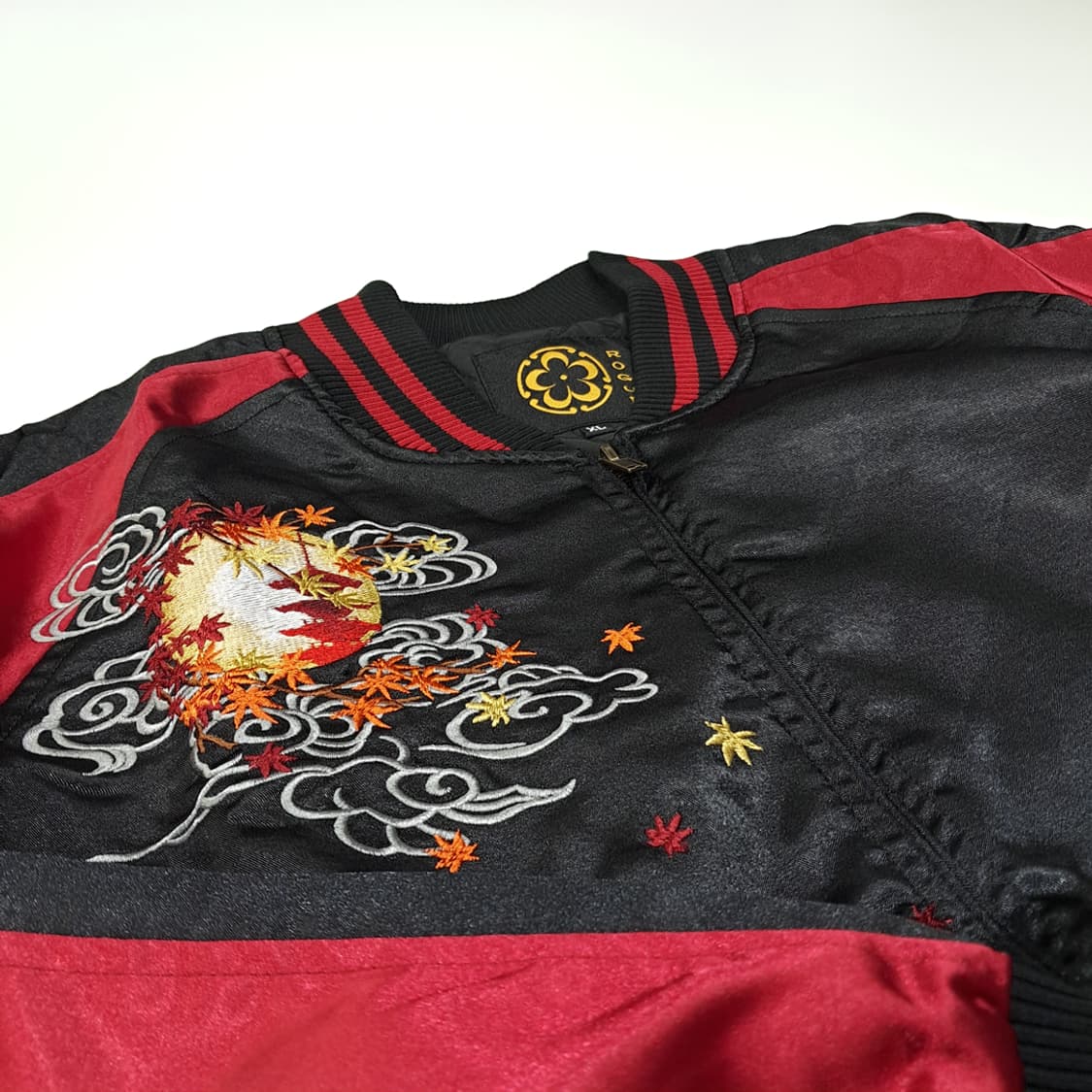 CL931 [새상품] XL ROGUE 새틴 구미호자수 블랙레드 스카잔 상품이미지4