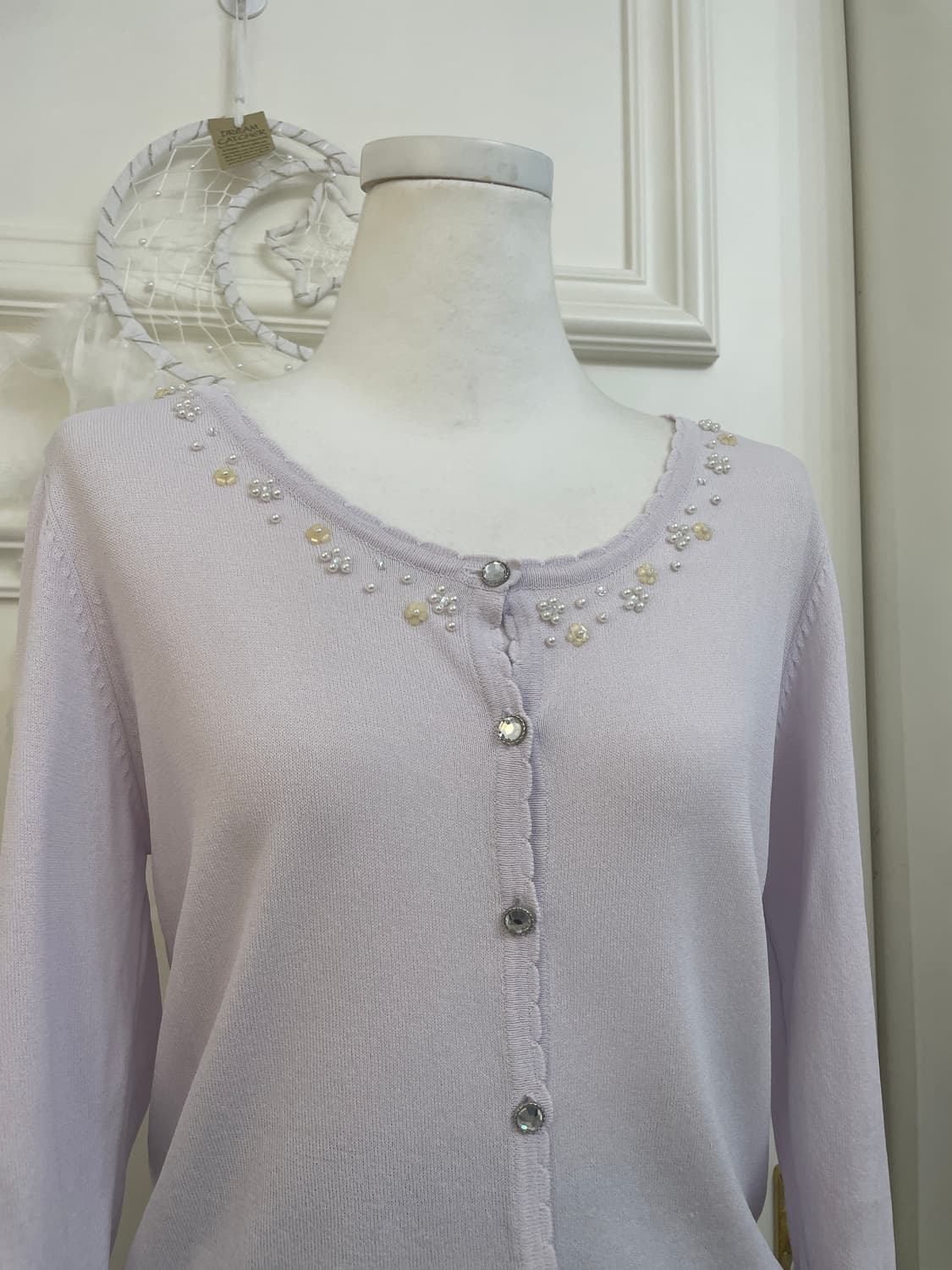 lavender pearl point crystal button card 상품이미지7
