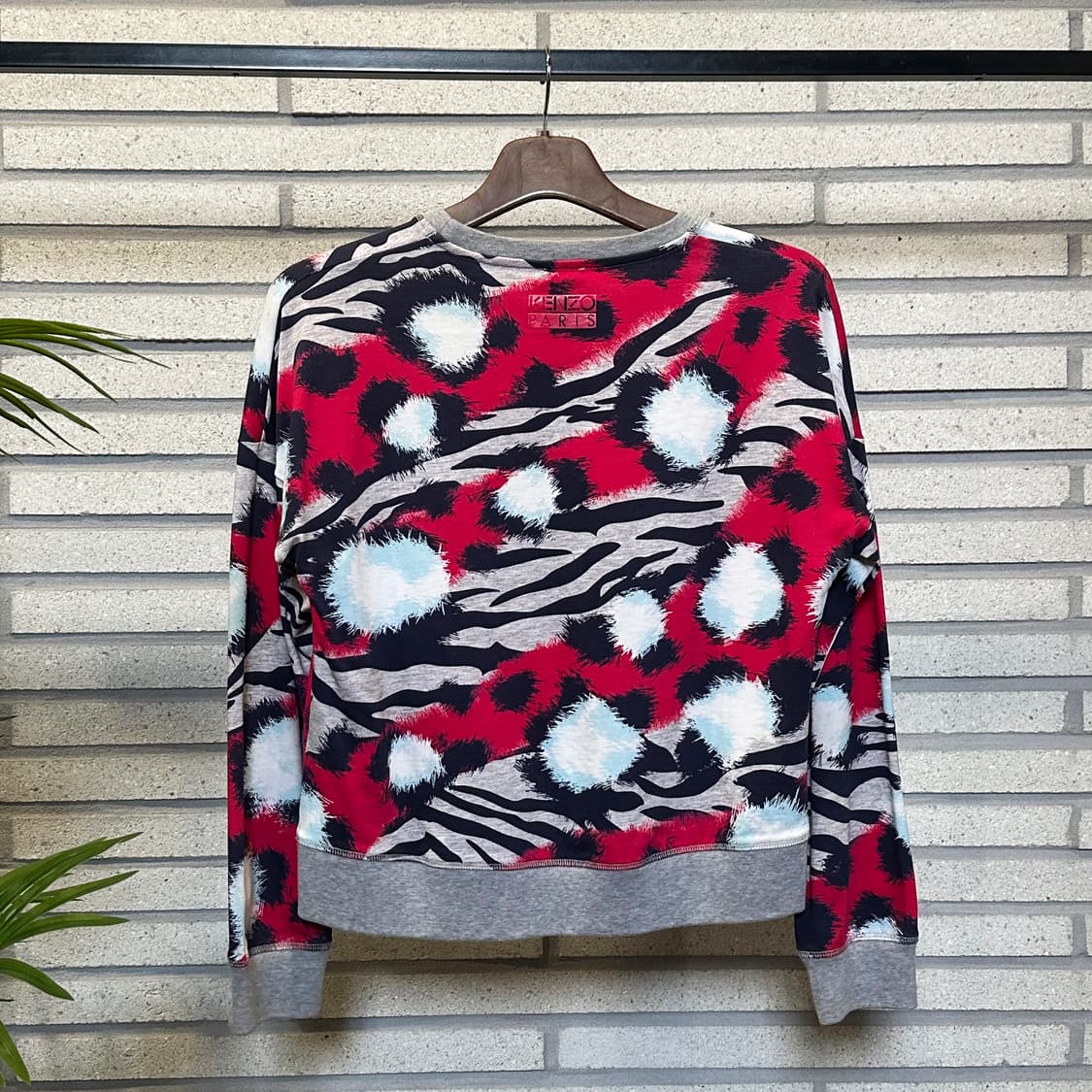 KENZO 겐조 애니멀 아트 그래픽 스웻셔츠 크롭 디테일 멀티컬러 상품이미지3