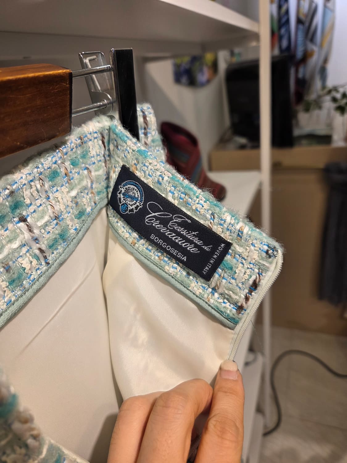 미샤 트위드 슬릿 스커트 상품이미지8