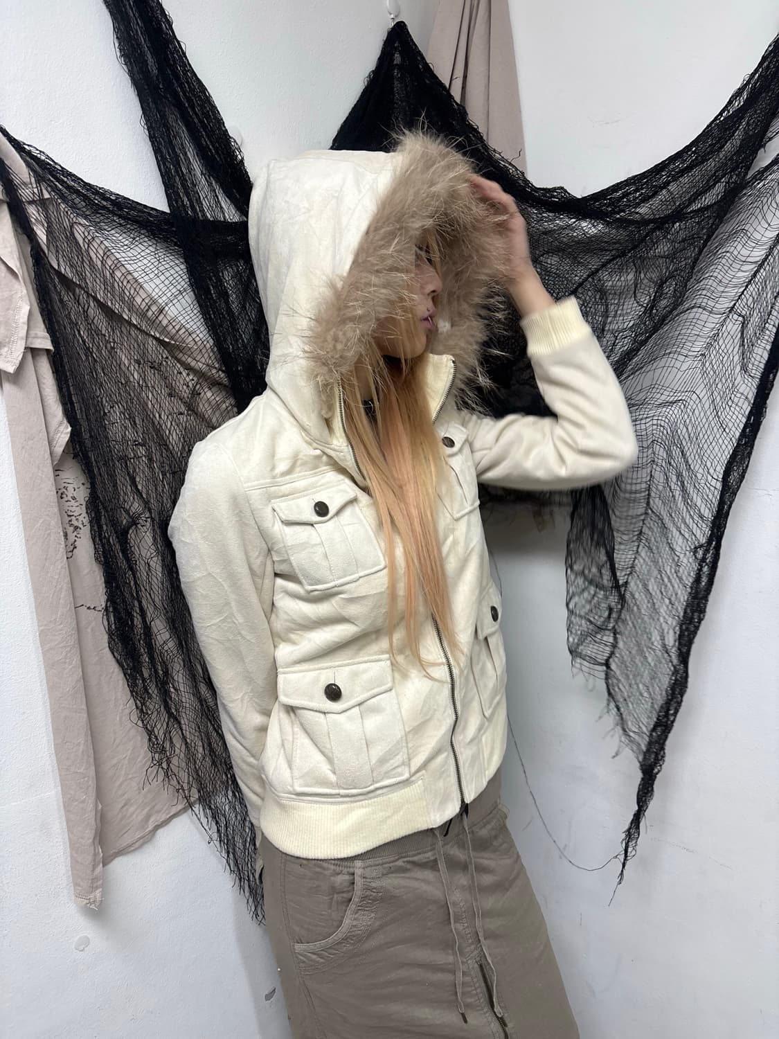 [00‘s]Multi Pocket Fur Hoodie Jacket 상품이미지7