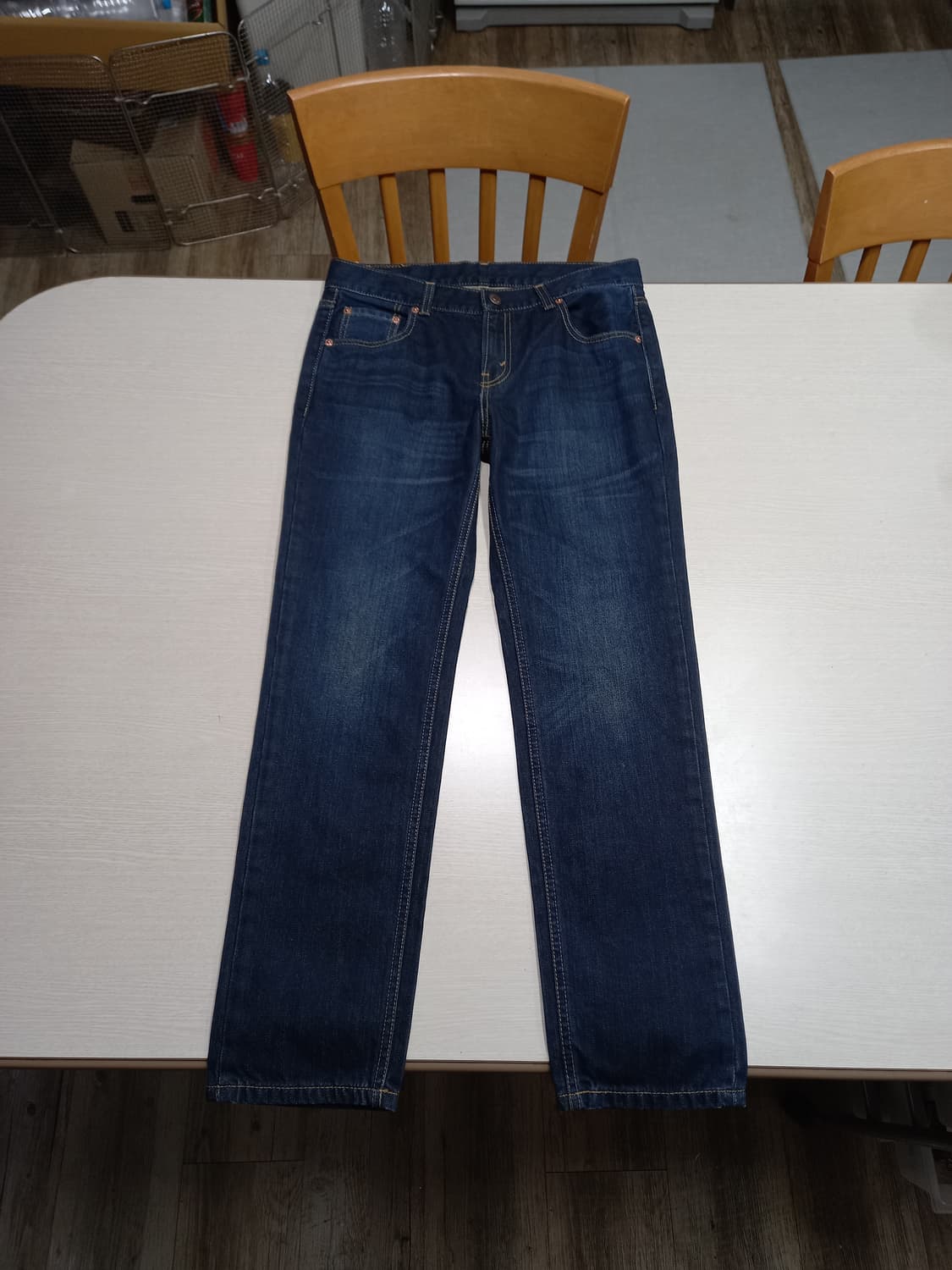 29 새상품 리바이스 키즈 Kor 워싱 상하스판 슬림일자진 29-561 상품이미지1